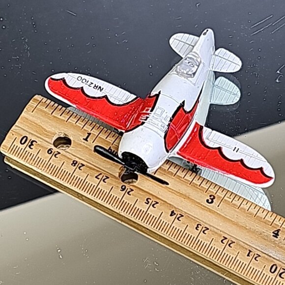 Vintage Gee Bee A135 Zee Toys Dyna Flites Red NR2100 Diecast Plane Good - Picture 10 of 10